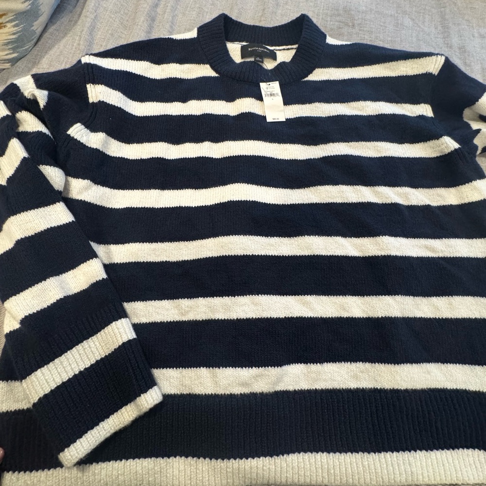 Never Worn! Tags attached! Brand New Women’s Sweater - Navy and White